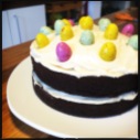 Brixton Brewery Volcano Stout Cake with Cream Cheese Frosting (and Chocolate Easter Eggs)