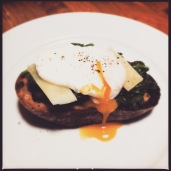 Spinach, Pecorino and Poached Egg on Grilled Sourdough